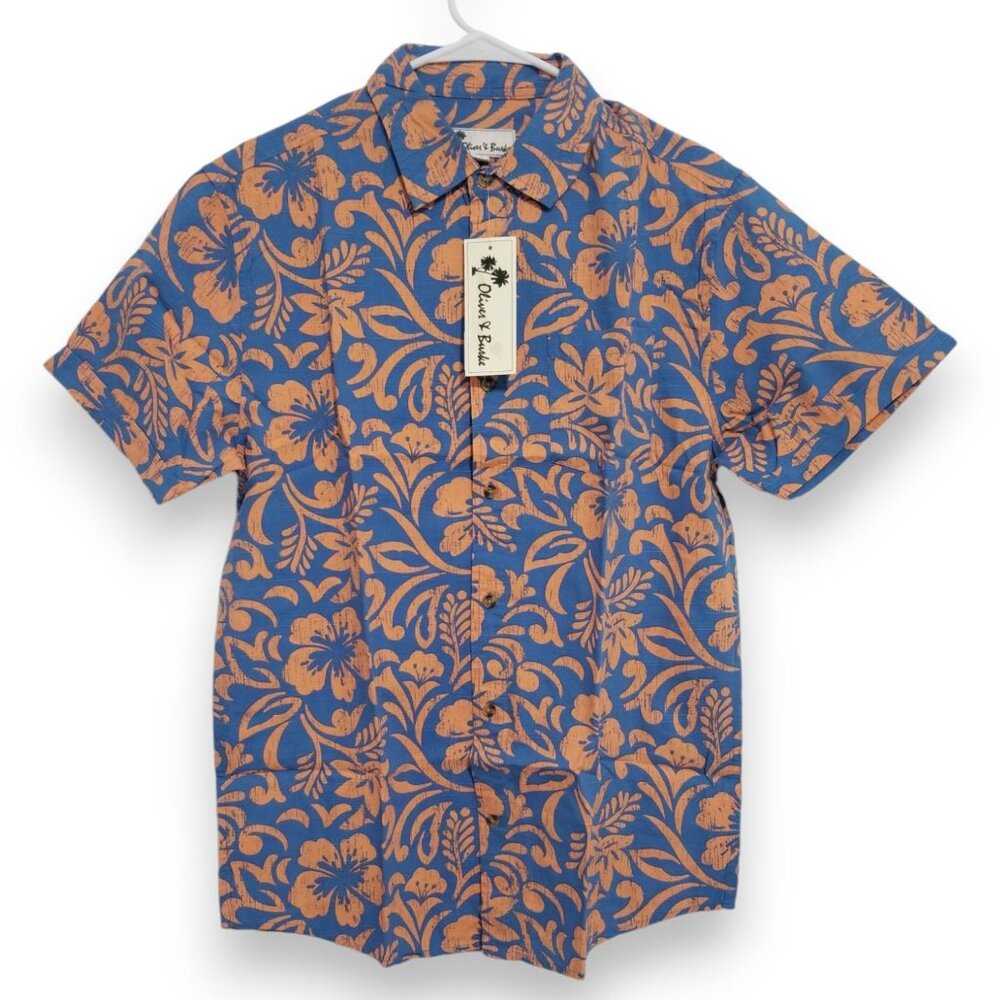 Oliver And Burke Men's Short Sleeve Shirt In Tropical Printed -‎ Size XL